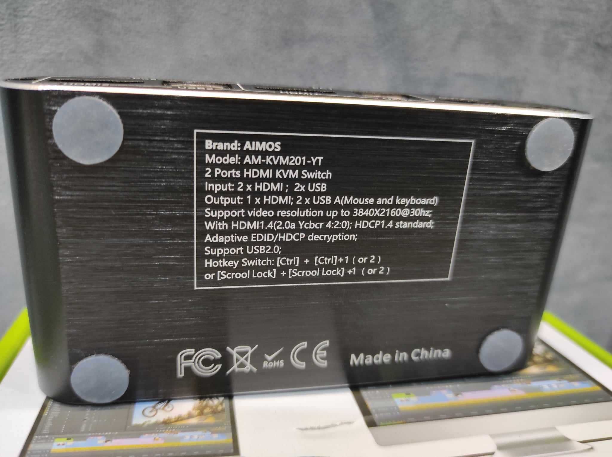 Przełącznik KVM HDMI, przełącznik USB 2 w 1 AIMOS model: AM-KVM201-YT