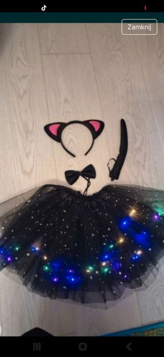 Stroj kota świecący przebranie rozmiar uniwersalny