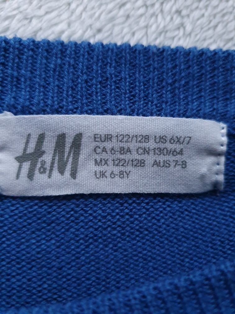 sweter 122/128 h&m sweterek samochody auta cieżarówki maszyny budowlan