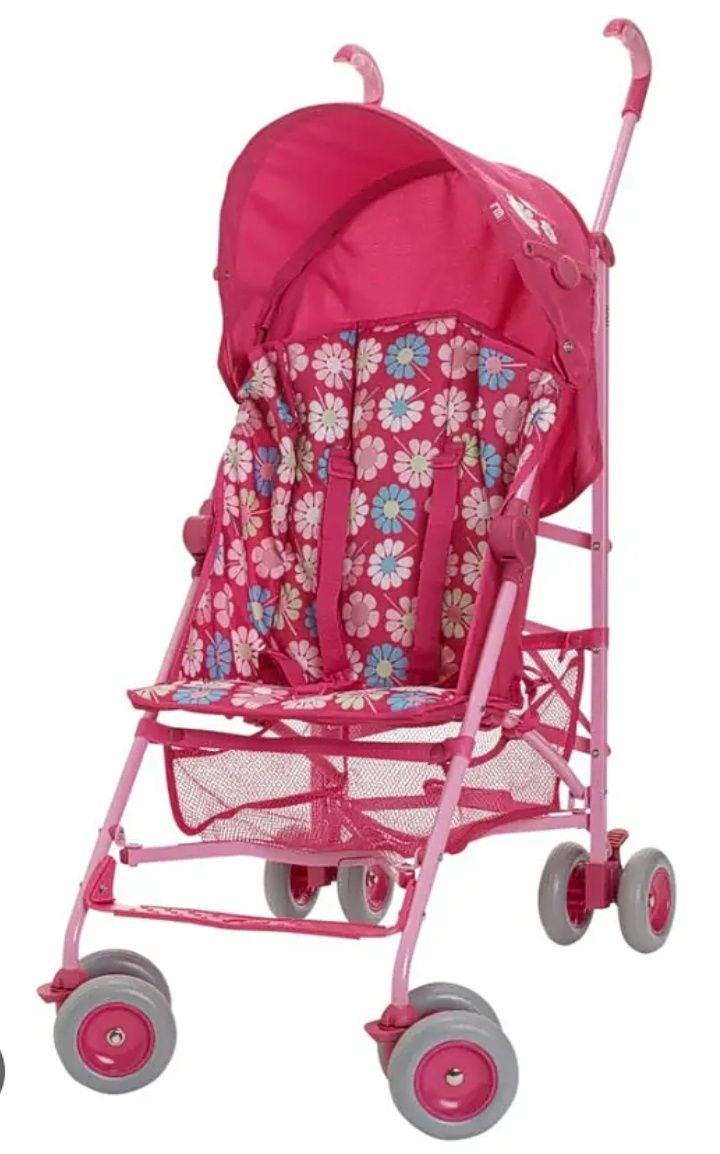 Wózek spacerowy Mothercare Jive różowy dla księżniczki.