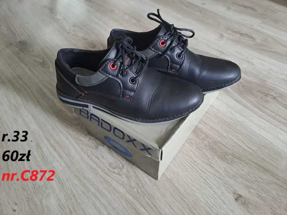 Buty chłopięce dla chłopca  czarne półbuty garnituru eleganckie r. 33