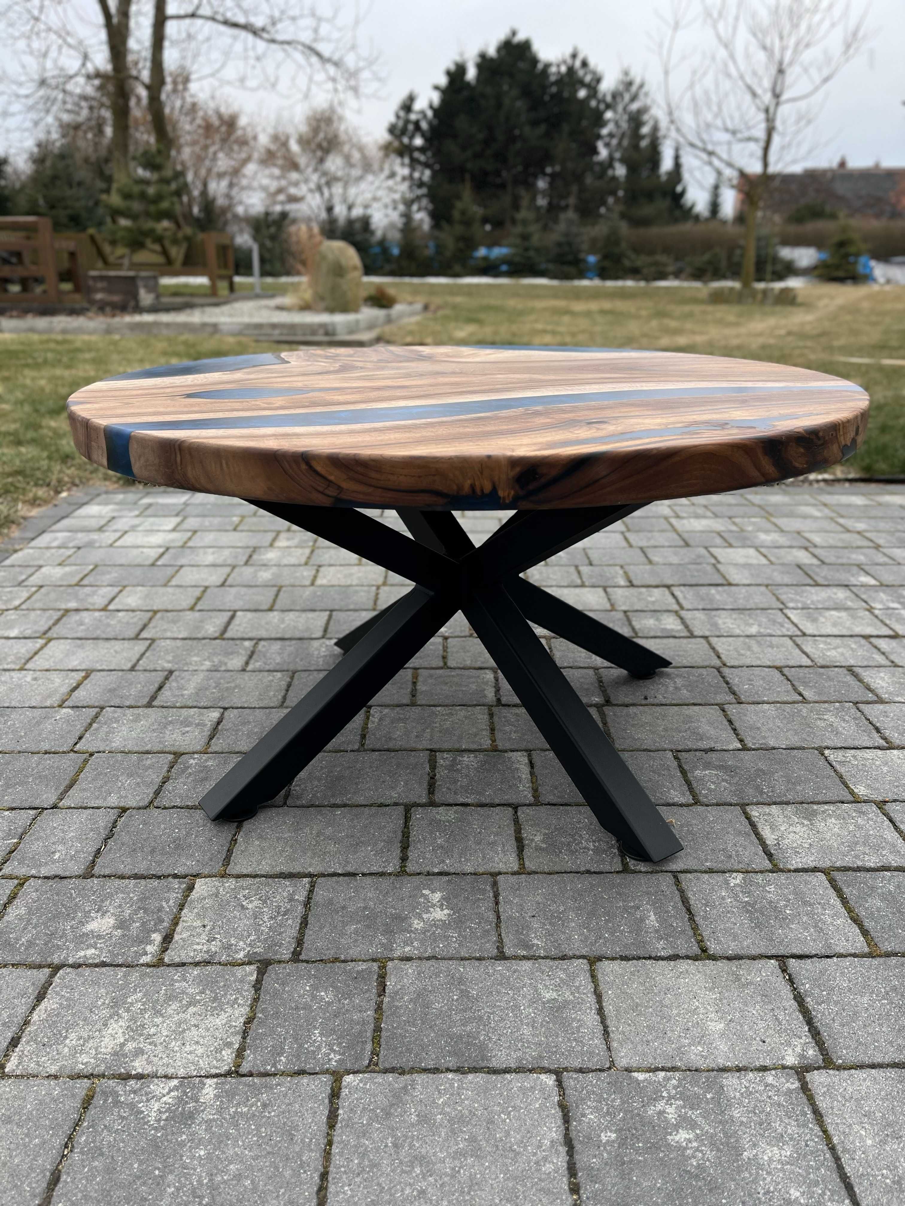 Okrągły stolik kawowy orzech włoski dostępny od ręki 99cm #11