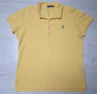 Piękna damska koszulka polo Ralph Lauren rozmiar XL żółta