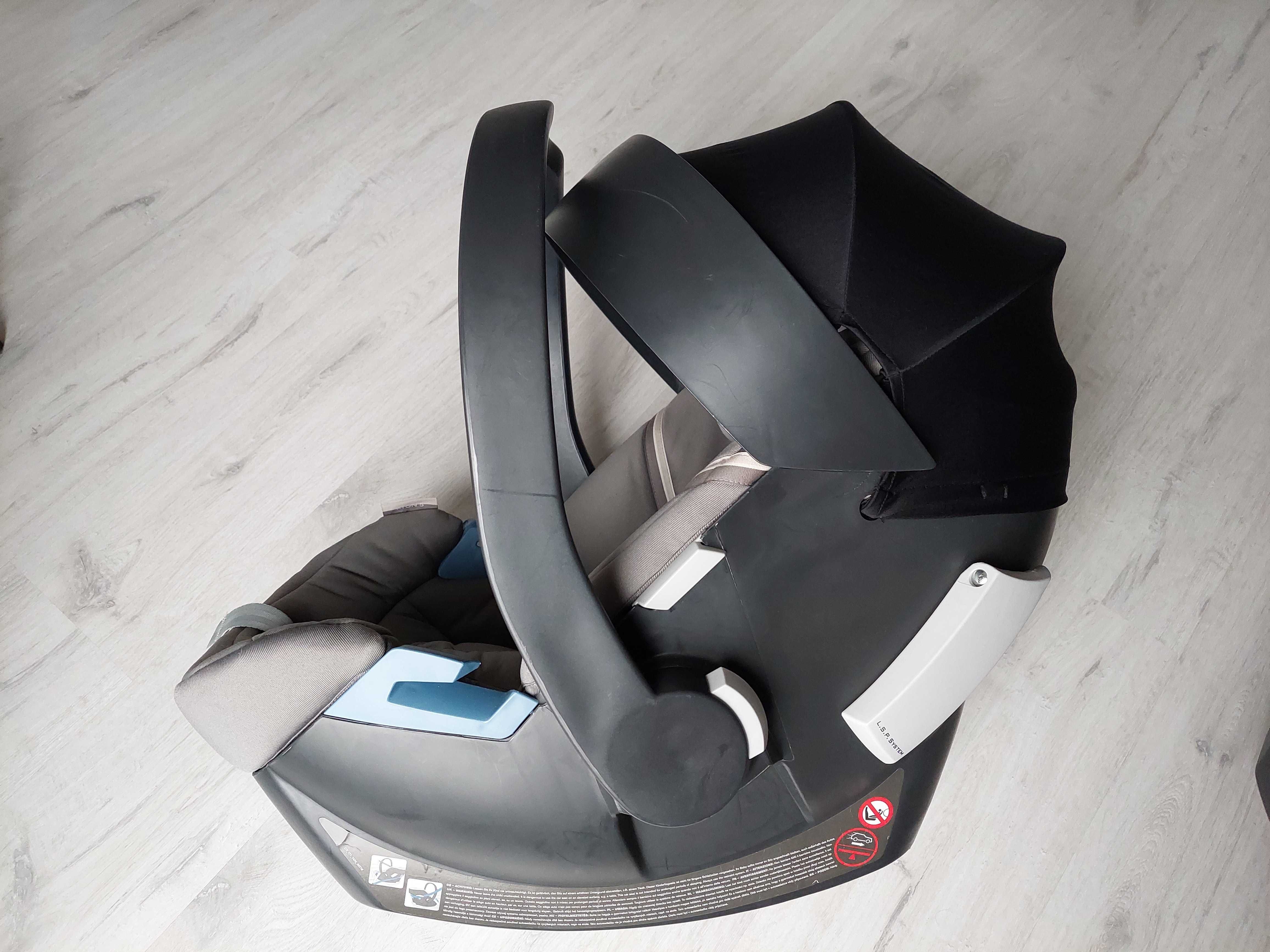 Fotelik Cybex Aton 5 szary 0-13kg z bazą Cybex Aton Base 2 na pasy