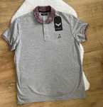 Brave Soul koszulka t-shirt polo szara burgundy M