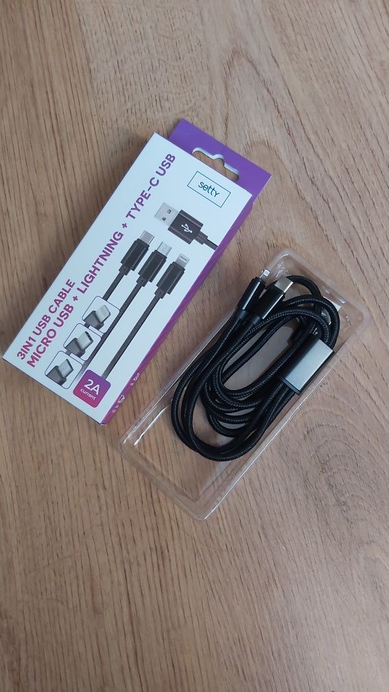 Kabel USB + 3 wejścia