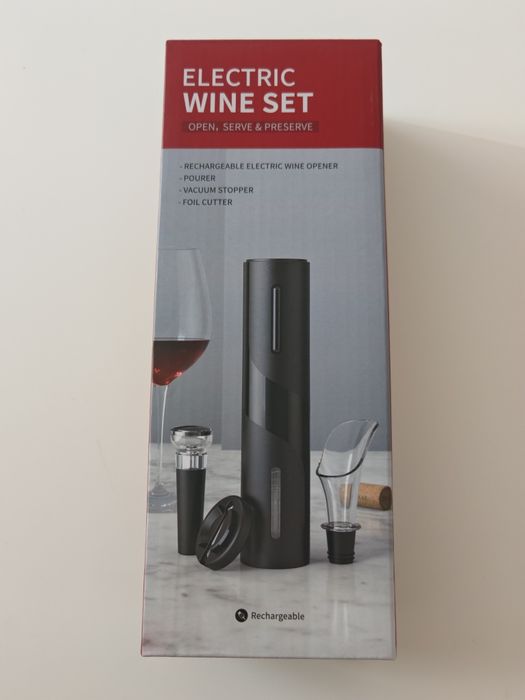 Elektryczny otwieracz do wina + akcesoria, nowy. Okazja.