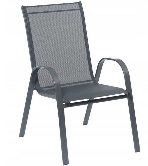 Krzesło Ogrodowe na taras balkon ogród fotel szare antracyt textiliene