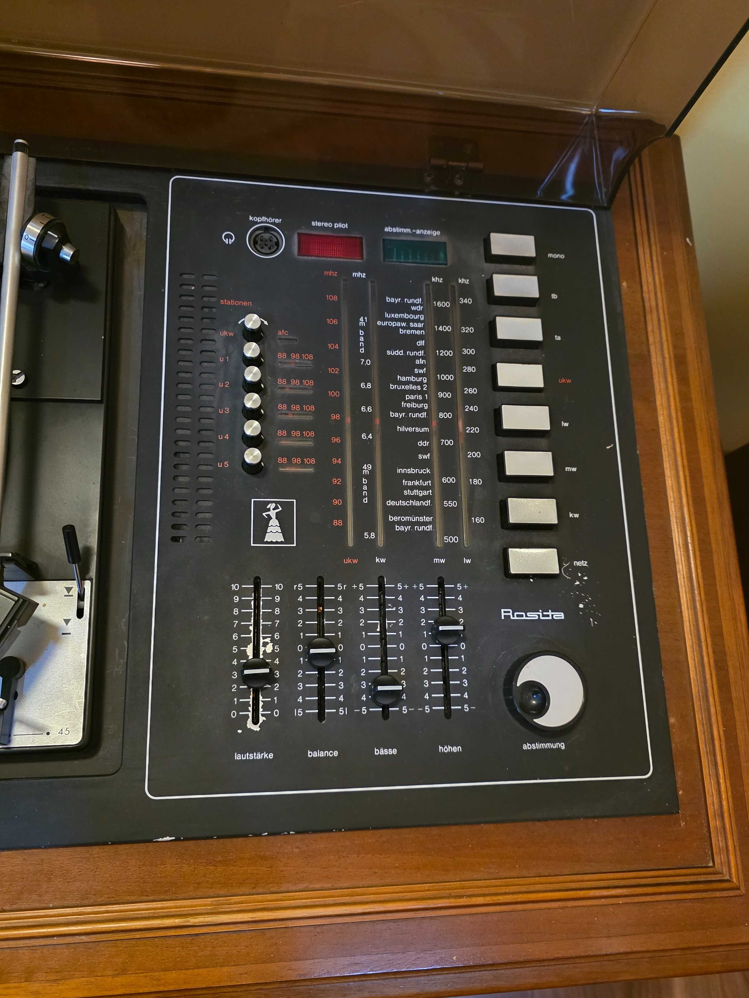 Rosita Grundig Gramofon Tuner Radio Magnetofon PRL Mebel Kolumny Vinta