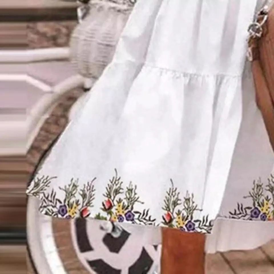 Biała letnia sukienka w kwiaty 46 3XL nowa