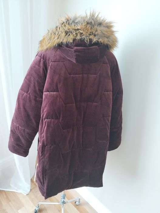 CROPP kurtka zimowa mięciutka aksamitna bardzo ciepła bordowa R 38 M