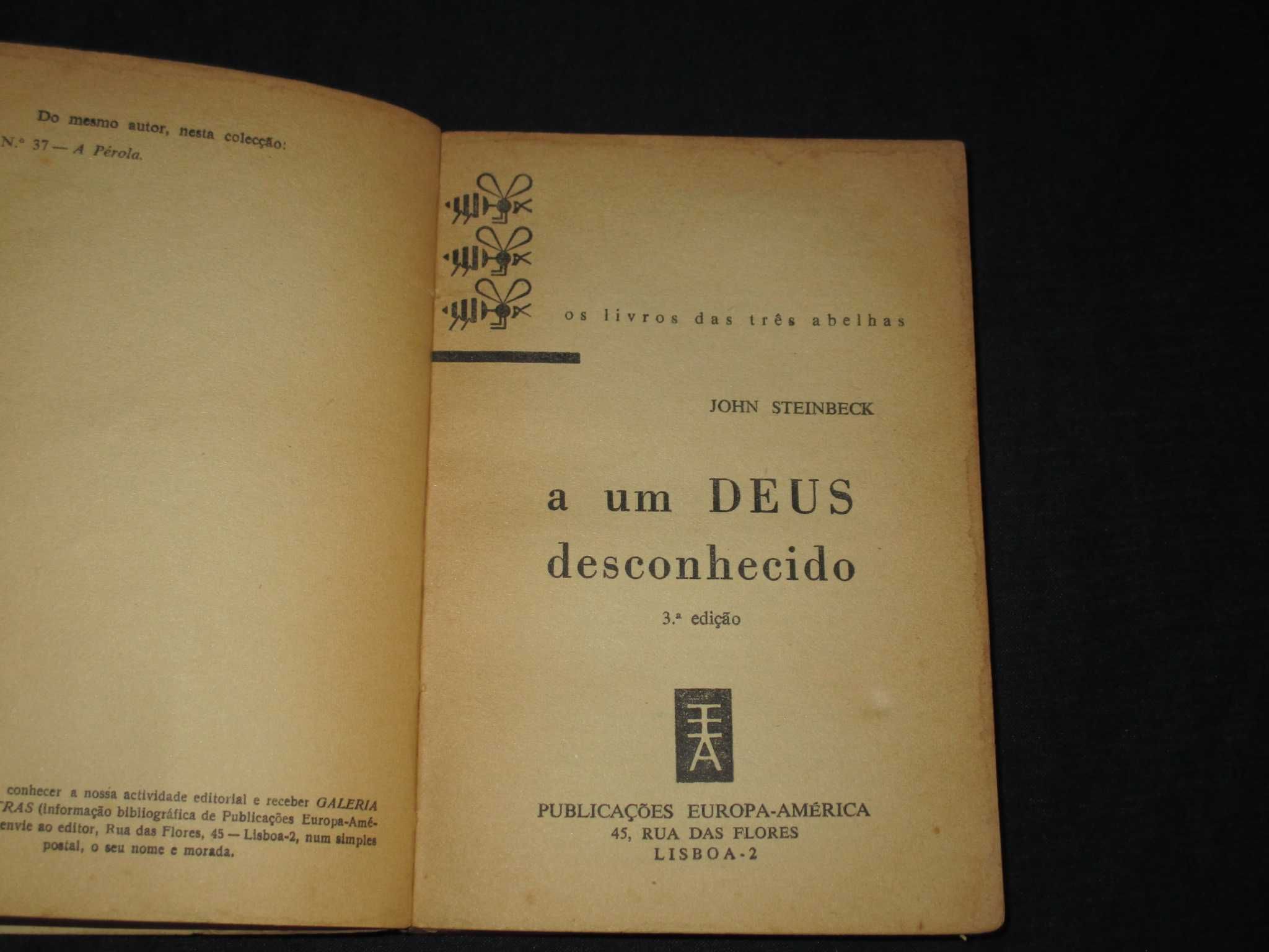 Livro Um Deus Desconhecido Steinbeck Três Abelhas