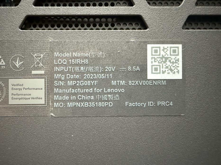 Продам ноутбук lenovo LOQ 15