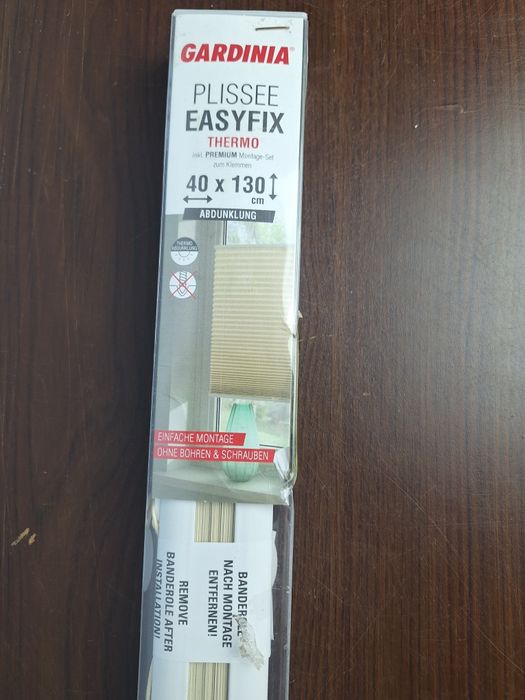 Roleta plisowana Gardinia Easyfix, wymiar 40 × 130 cm,