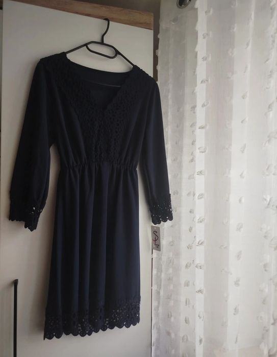 Granatowa sukienka nowa z metką nieużywana Butik Dayi S/36/8