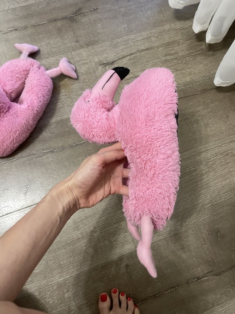 Тапочки розовый  фламинго