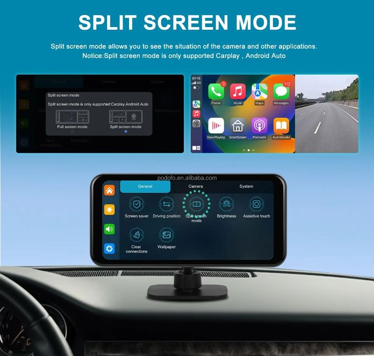 Rádio Portátil 6,25 polegadas Câmara frontal 4K Carplay Android Auto