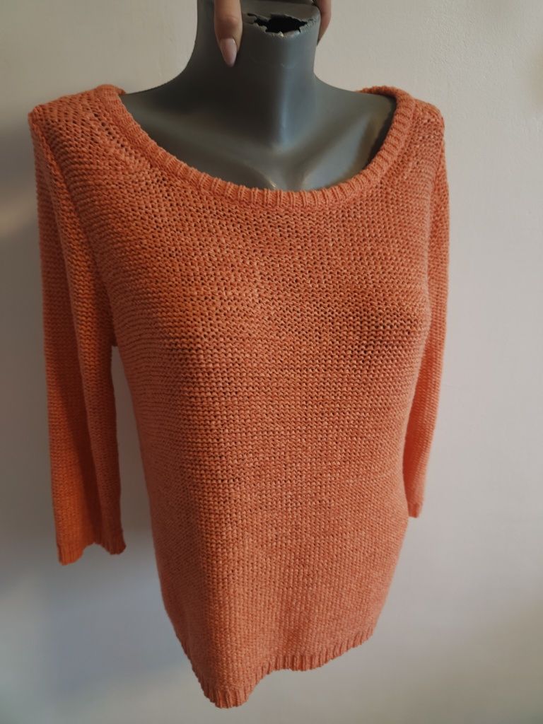 Markowy sweterek Tom Tailor Denin rS/M 36/38 koralowy sweter rękaw 3/4