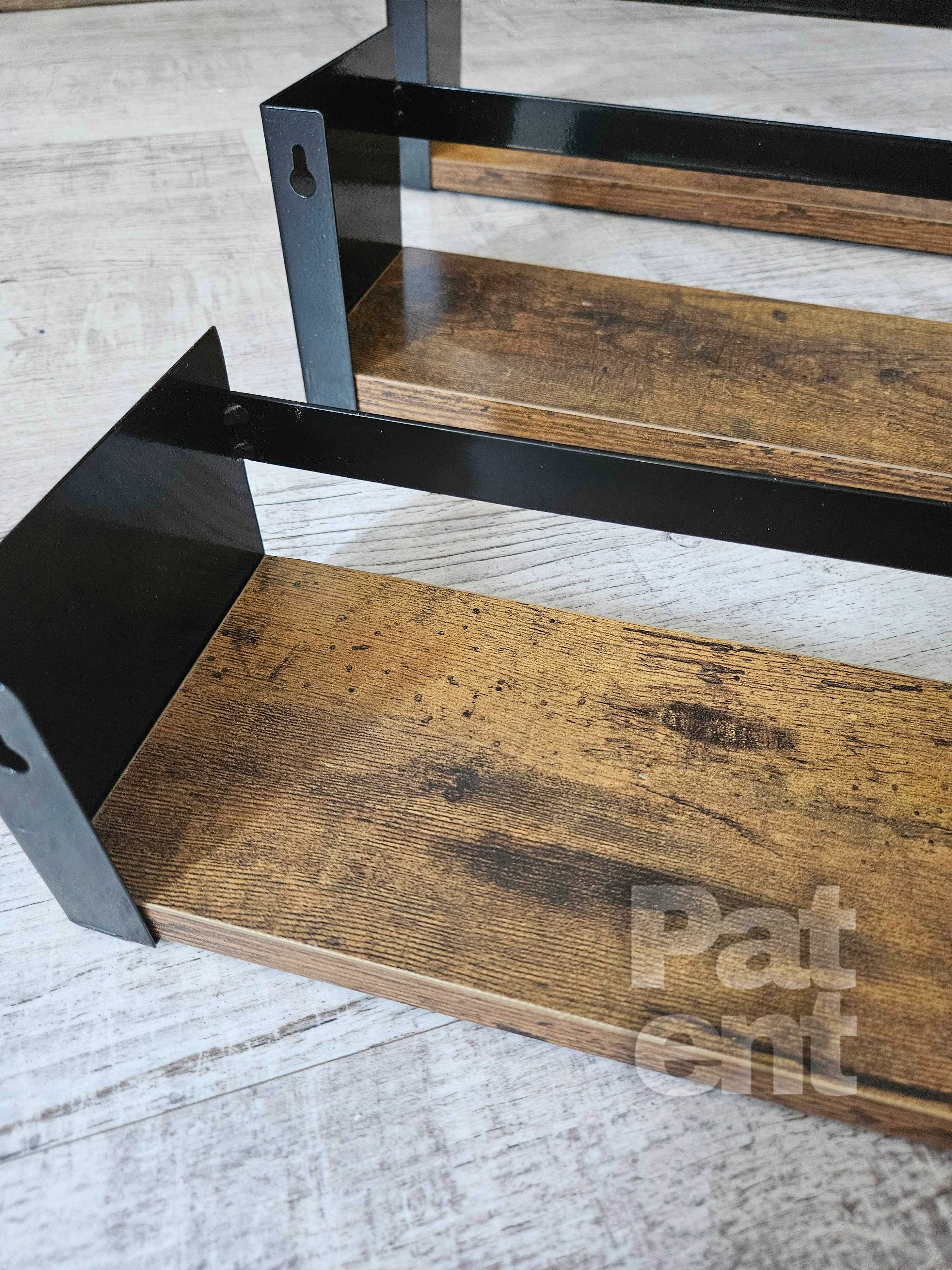 Półka łazienkowa 3 sztuki loft retro na ścianę ścienne dekoracja