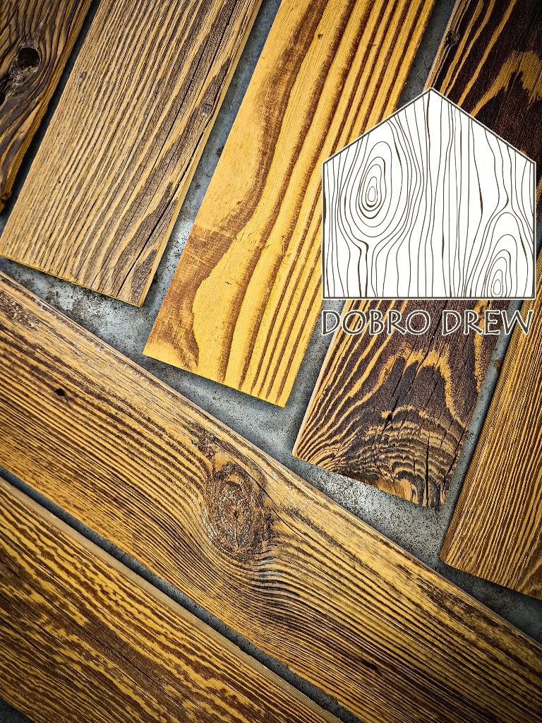 Stare deski rustykalne drewno deski i panele półki blaty meble loft