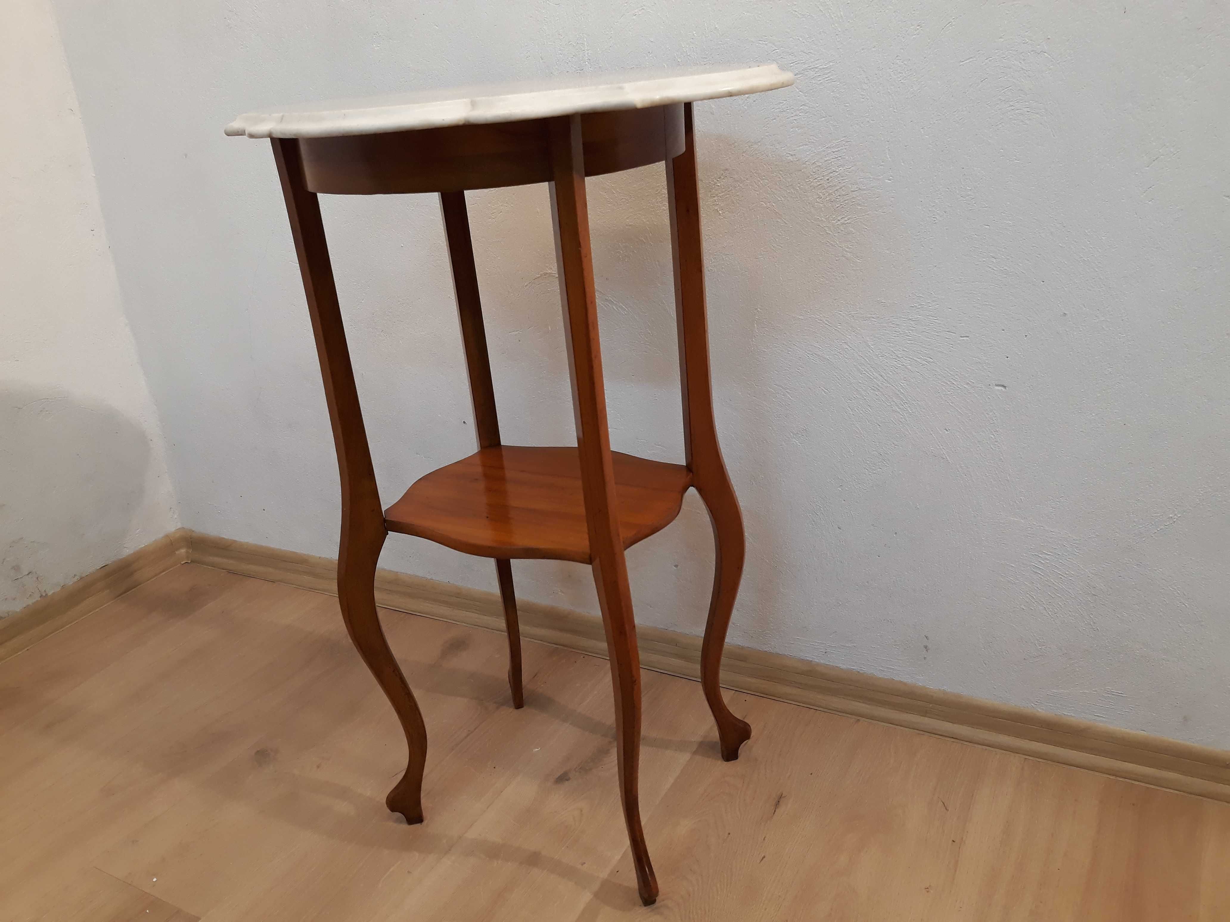 Toaletka łazienkowa szafka Biedermeier drewniana ludwik marmurowy blat