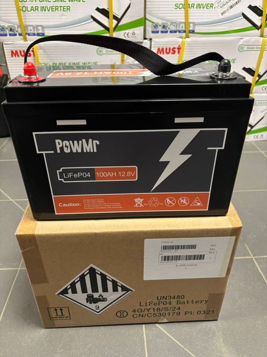 Акумулятор PowMr LiFePO4 12V 100Ah 1.28кВт Київ безкоштовна доставка