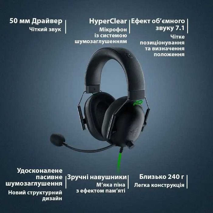 НОВІ ‼️ Razer Blackshark V2 X Білий \ Чорний колір