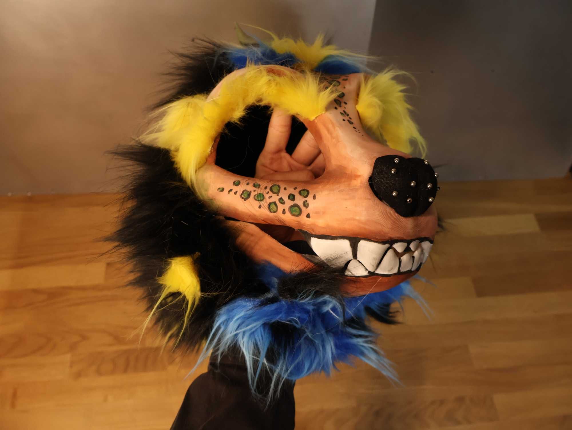 Cat Skull Kemono Ruchoma Maska Cosplay Fursiut Furry