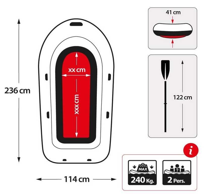 Barco Insuflável C/Remos INTEX Seahawk 236 cm x 114 cm x 41 cm (NOVO)