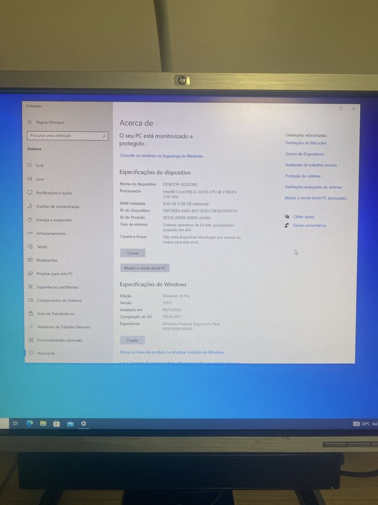 Computador HP Elite 8300 Intel i5 3470