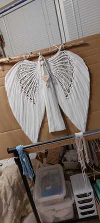 Anioł duzy skrzydla makrama recznie plecione komunia