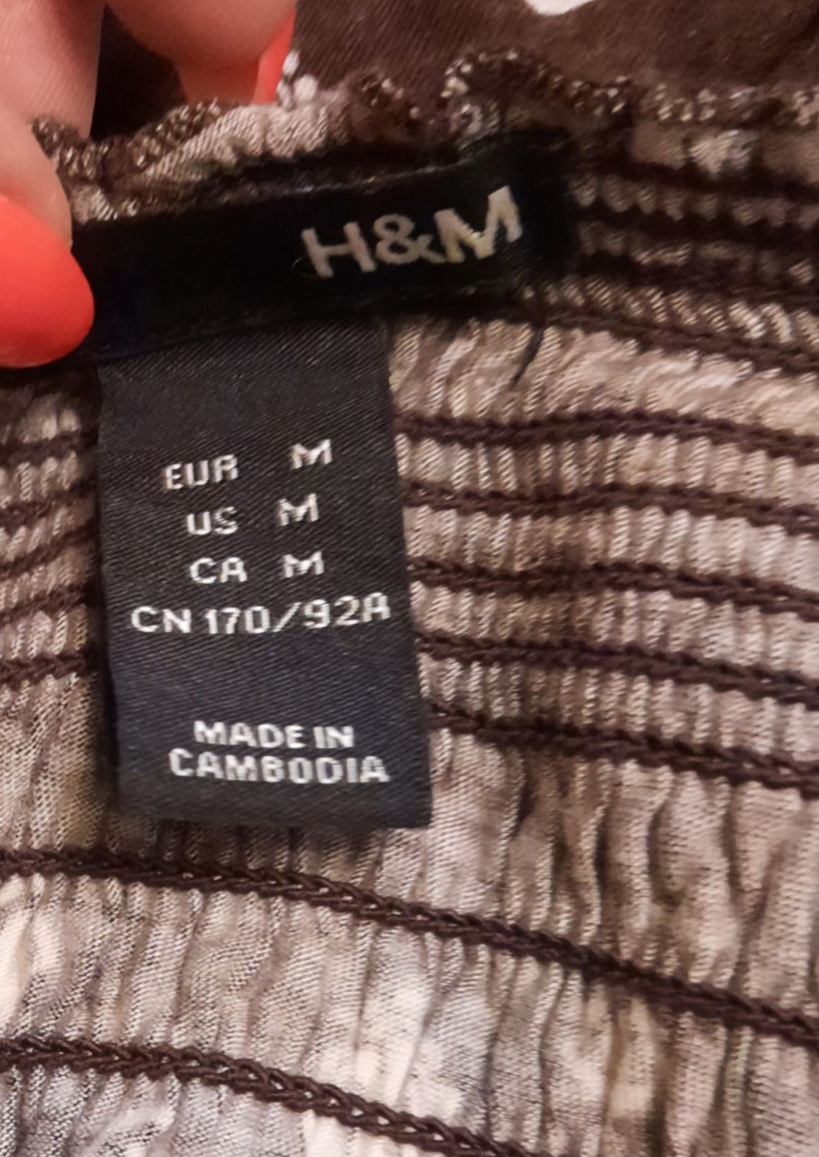 Długa brązowa bluzka ; H&M