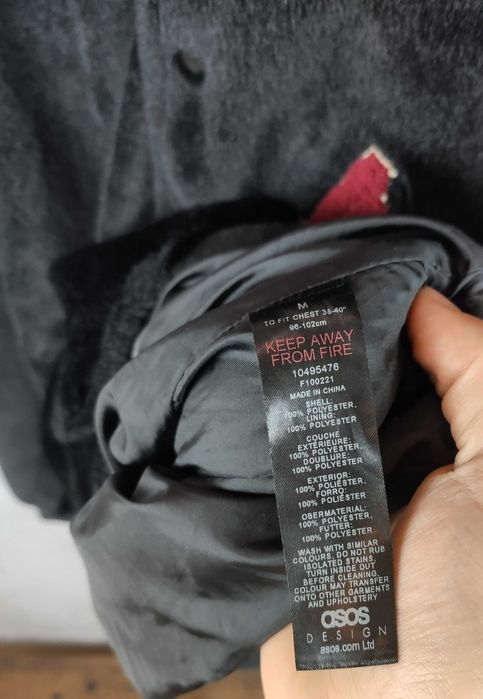 Kurtka Asos bomberka varsity bejsbolówka czarna r. M/L