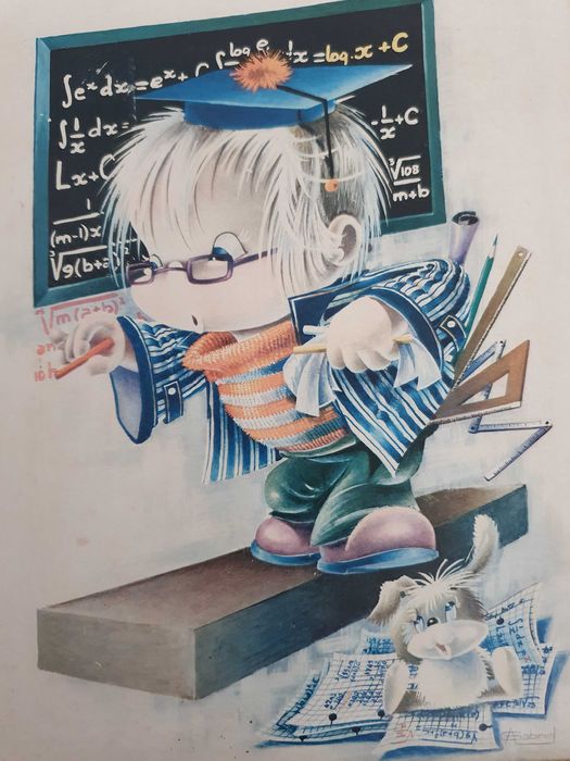 Aluno sabichão - Quadro infantil - vintage