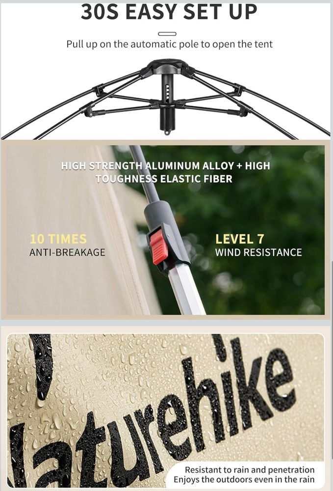 Nowy Naturehike Ango Namiot 2-4 Osobowy Kemping tarp markiza wodoszcze