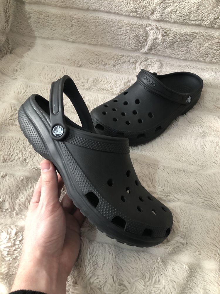 CROCS (42.5-43) 27.5-28см М9 W11 Classic Black мужские кроксы тапочки