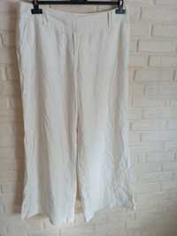 Białe luźne spodnie damskie rozmiar L przewiewne