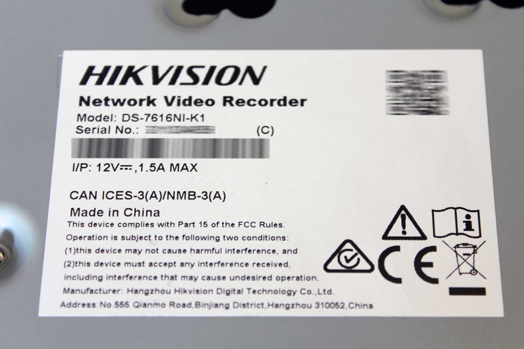 16 канальный Сетевой видеорегистратор NVR Hikvision DS-7616NI-K1 (C)