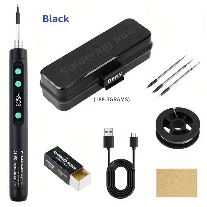 Kit de Solda Sem Fio - Caneta para Estanho Recarregável via USB
