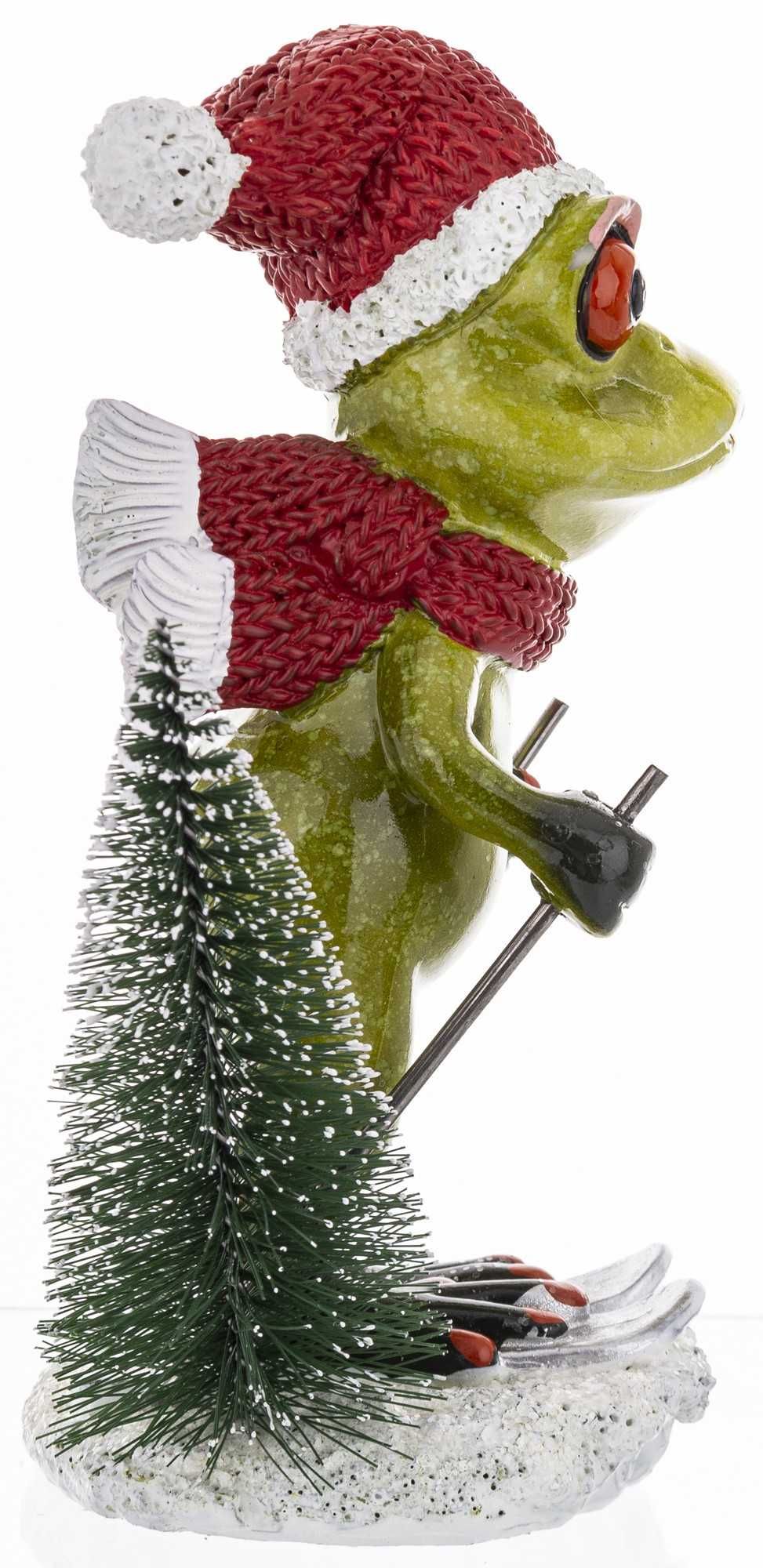 Ozdobna Figurka 14,5 x 8 x 7 cm - Żaba narciarz