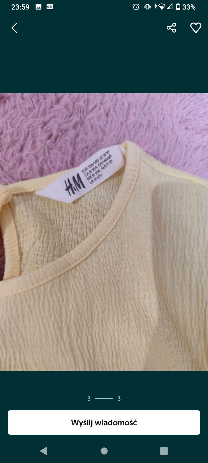 Cytrynowa sukienka r. 104 H&M wesele tiulowa sukienka żółta sukienka