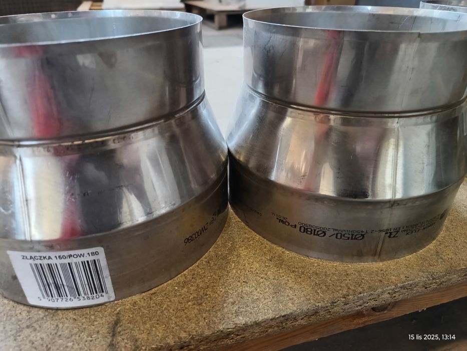 Redukcja kominowa wentylacyjna 150/180 kwasoodporna nierdzewna