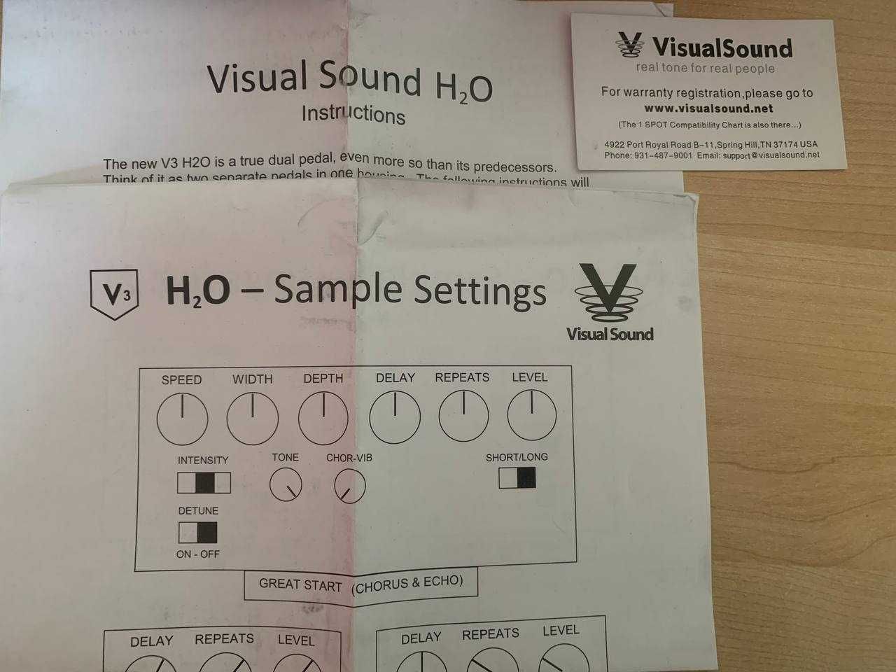 Visual Sound H2O  V3 - Pedał efektów Chorus i Delay