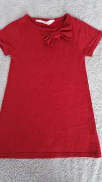 Sukienka dzianinowa czerwona H&M 98/104