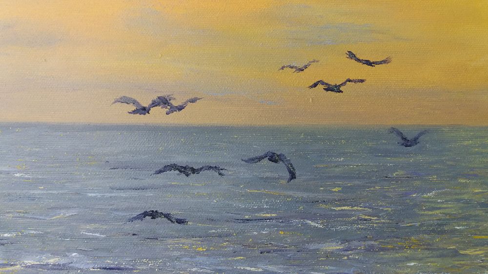 Картина олія ручна робота "Захід сонця" (ціна договірна)