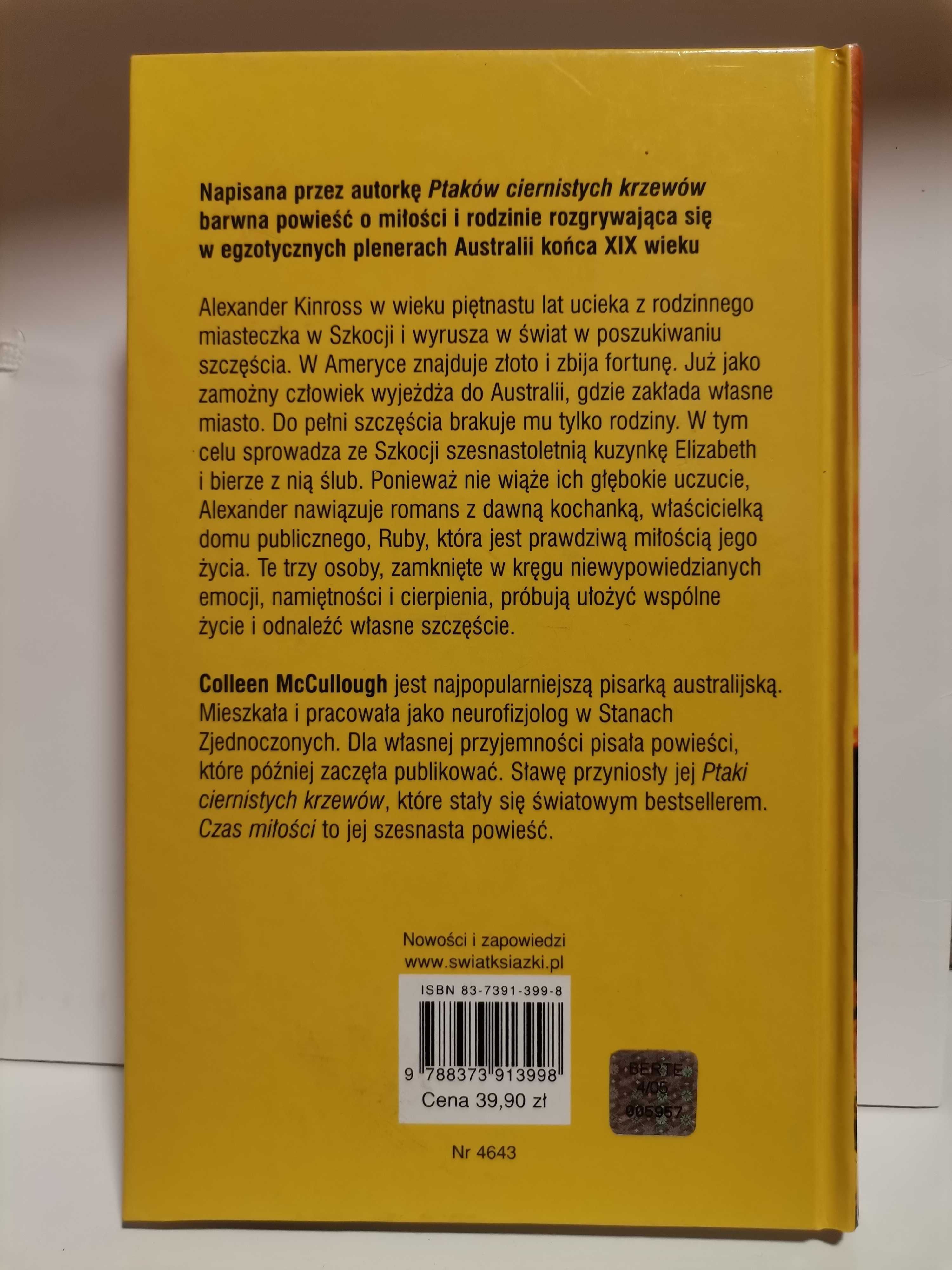 Książka "Czas miłości" Colleen McCullough