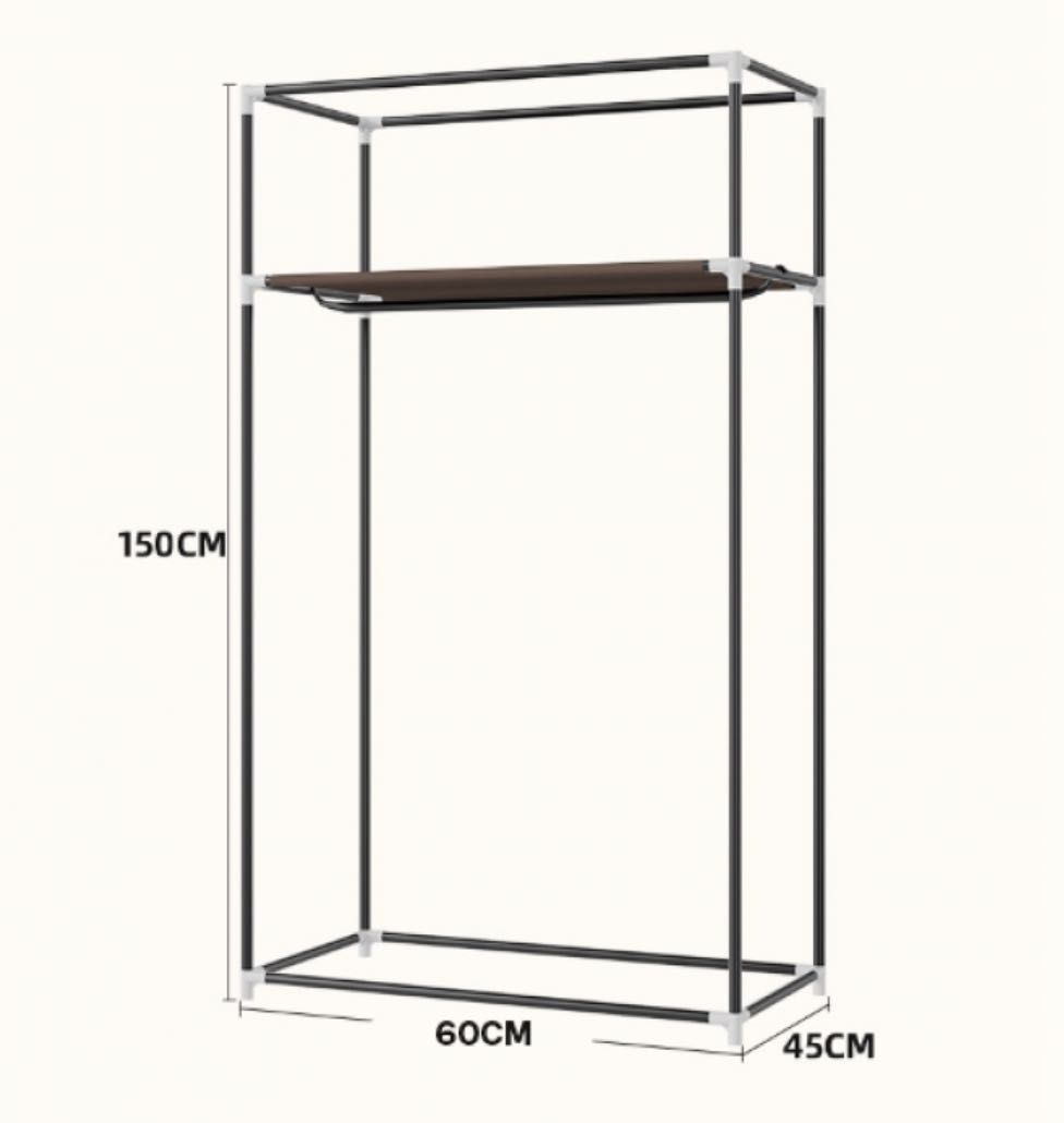 Тканинна шафа для речей на 1 секцію Storage Wardrobe 8863 Сірий