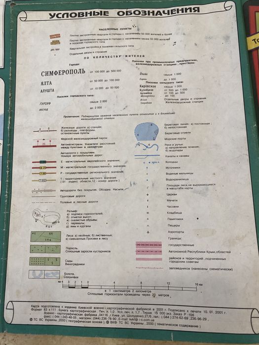 Военная топографическая карта Крыма