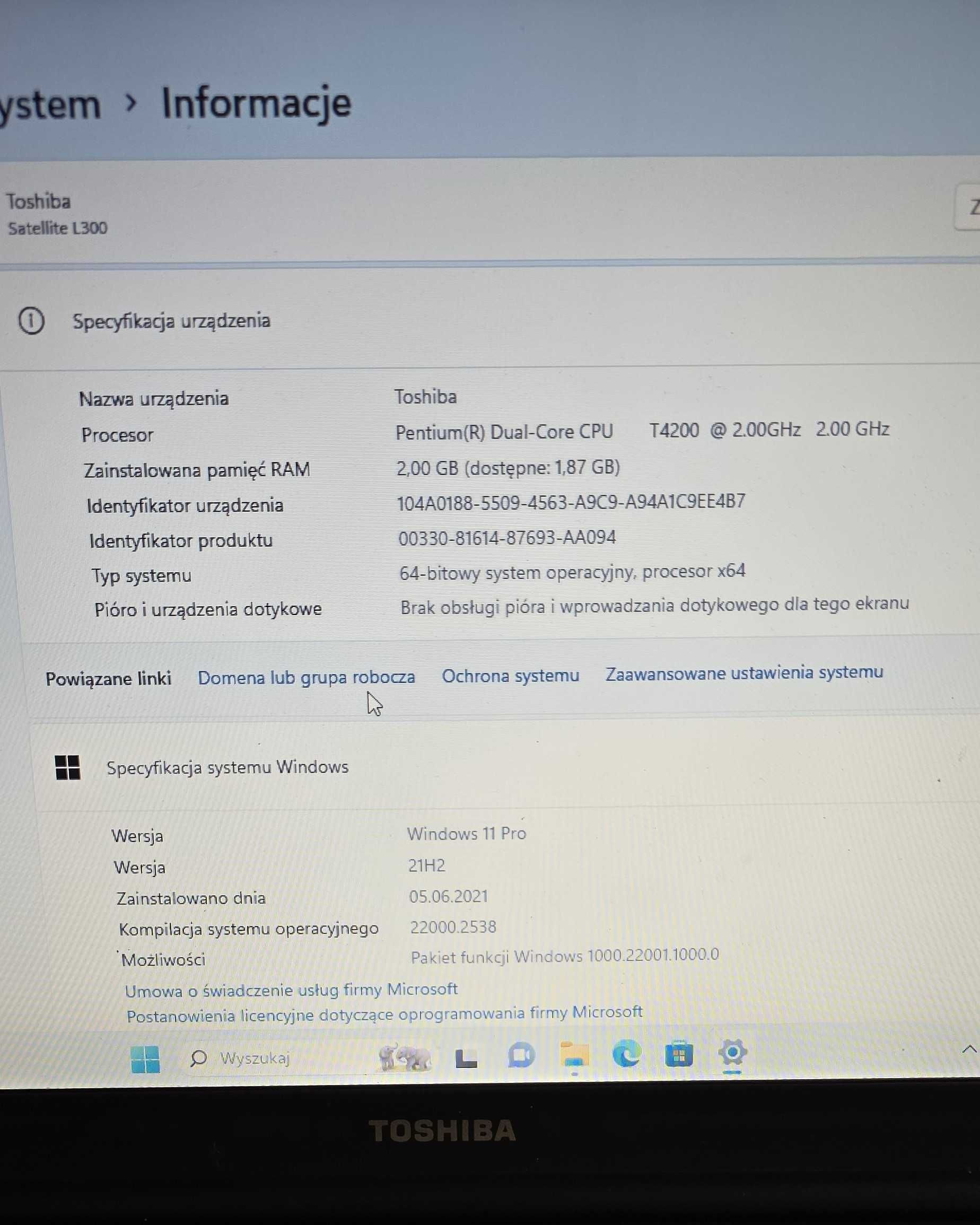 Laptop Toshiba Satellite