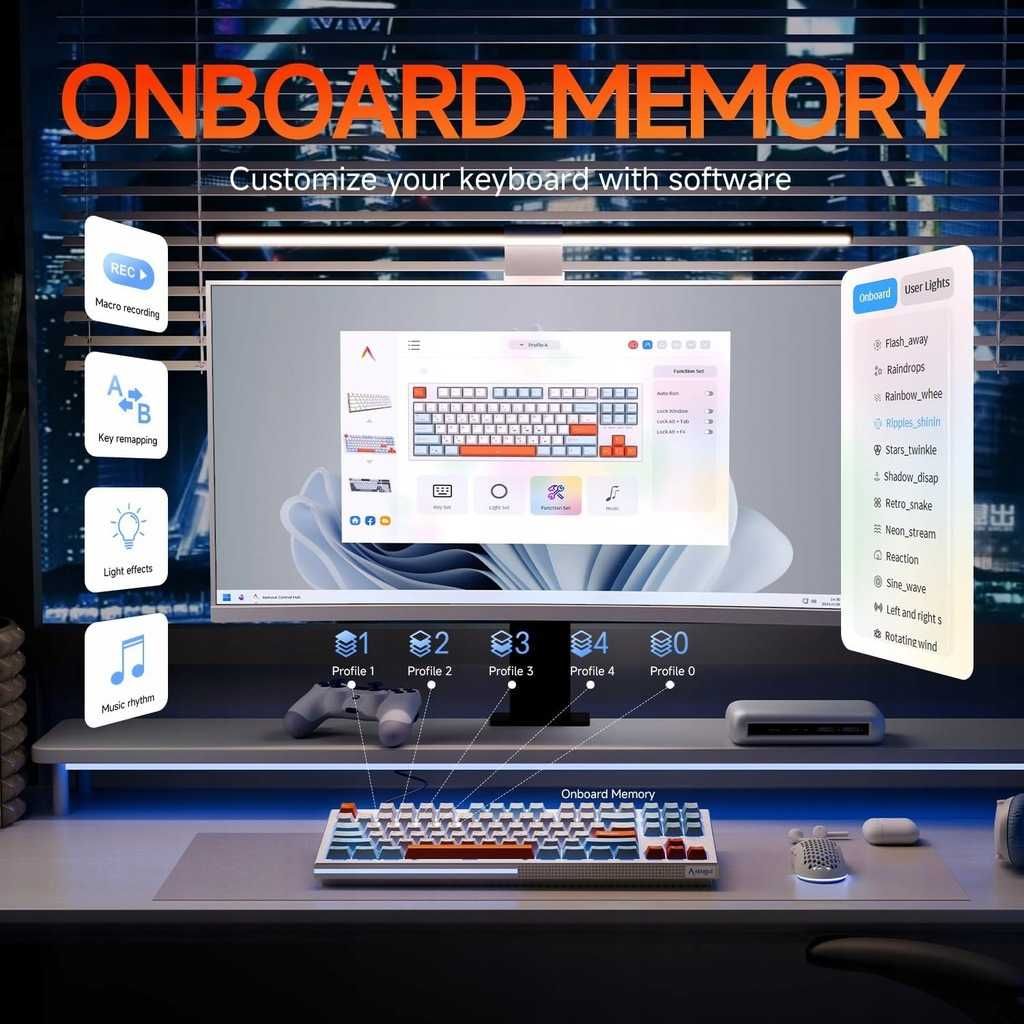 KEMOVE K87SE – Kompaktowa TKL, Ice Blue LED, Anti-Ghosting Blue Switch